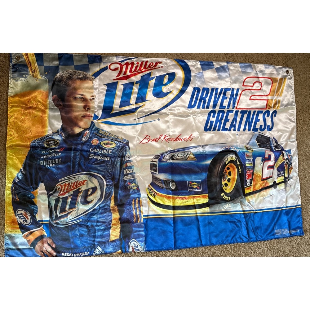 2012 Miller Lite Brad Keselowski Driven 2 Greatness Single Sided Banner 56 X 35